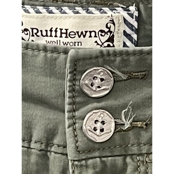 Ruff Hewn Womens 100% Cotton Pants Green Wide Leg Opening Pants RN 69016 Sz 8 - Picture 7 of 10